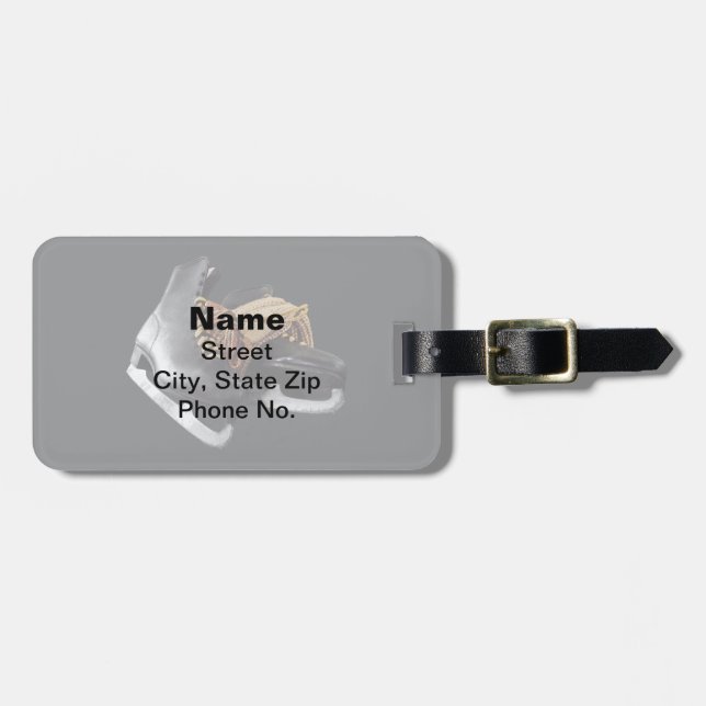 Etiqueta Para Maletas Patines de hielo antiguos (Frente Horizontal)