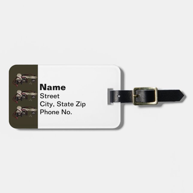 Etiqueta Para Maletas Patines metalizado con llave (Frente Horizontal)