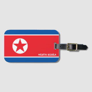 Etiqueta Para Maletas Patriota de Bandera Nacional de Corea del Norte