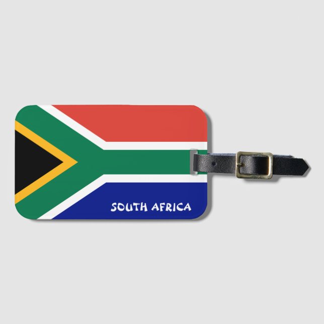 Etiqueta Para Maletas Patriota de Bandera Nacional de Sudáfrica (Anverso horizontal)