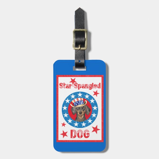 Etiqueta Para Maletas Patriotic Dachshund (Frente Vertical)