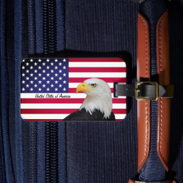 Etiqueta Para Maletas Patriotic USA, Eagle, moda de la bandera estadouni
