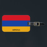 Etiqueta Para Maletas Patriótico de Bandera Nacional de Armenia<br><div class="desc">Bandera Nacional de Armenia Etiqueta Patriótica del equipaje con la bandera de Armenia impresa a un lado de la etiqueta. El nombre del país escrito con el tipo de letra vibrante está integrado en el diseño de la parte inferior. El texto es totalmente personalizable usando la función "Personalizar". Otro lado...</div>