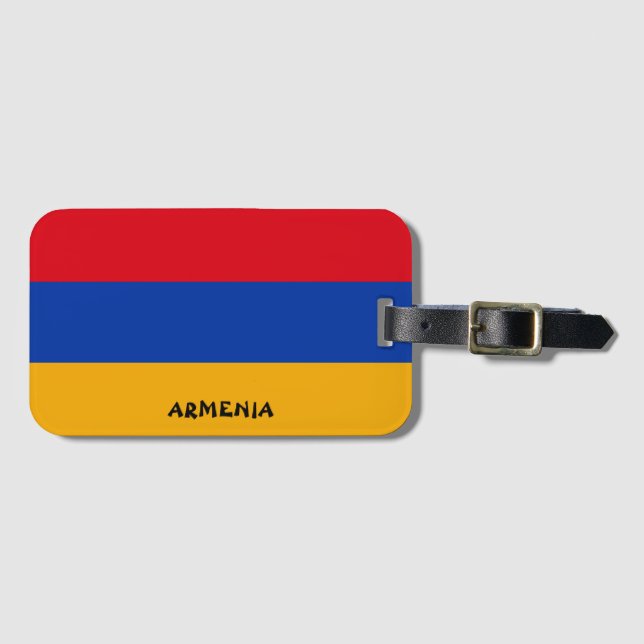 Etiqueta Para Maletas Patriótico de Bandera Nacional de Armenia (Anverso horizontal)