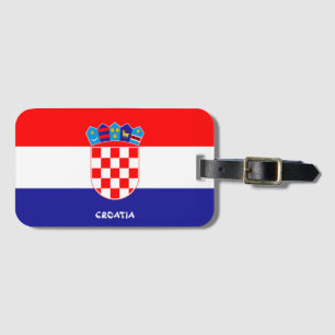 Etiqueta Para Maletas Patriótico de Bandera Nacional de Croacia