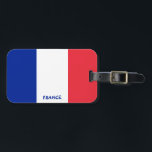 Etiqueta Para Maletas Patriótico de Bandera Nacional de Francia<br><div class="desc">Bandera Nacional de Francia Etiqueta Patriótica del equipaje con la bandera francesa impresa en un lado de la etiqueta. El nombre del país escrito con el tipo de letra vibrante está integrado en el diseño de la parte inferior. El texto es completamente personalizable usando "Personalizar". Característica. Otro lado de la...</div>