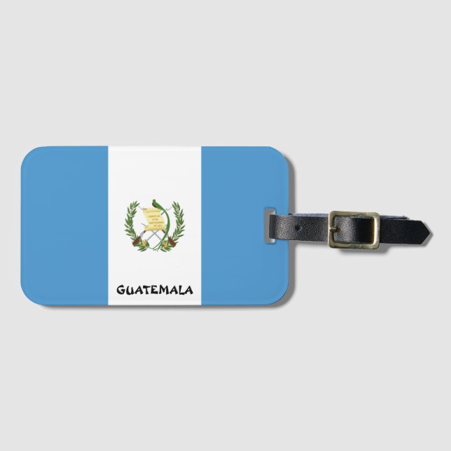 Etiqueta Para Maletas Patriótico de Bandera Nacional de Guatemala (Anverso horizontal)