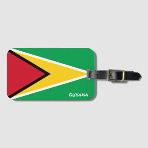 Etiqueta Para Maletas Patriótico de Bandera Nacional de Guyana