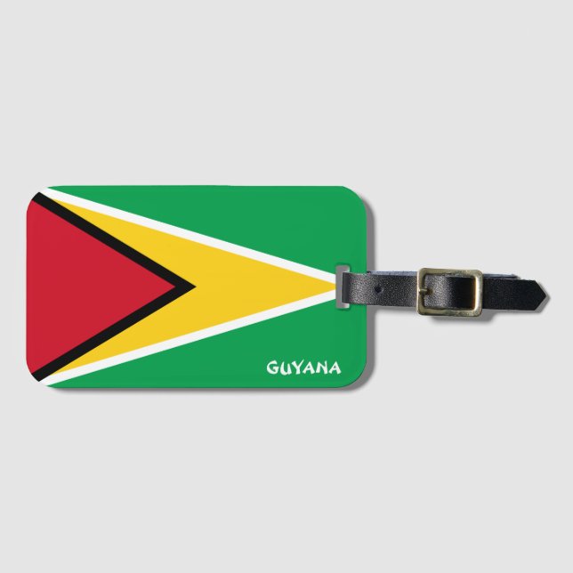 Etiqueta Para Maletas Patriótico de Bandera Nacional de Guyana (Anverso horizontal)