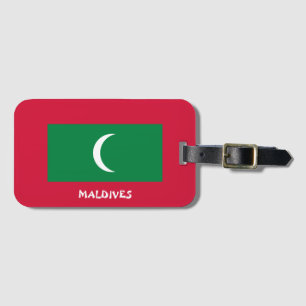 Etiqueta Para Maletas Patriótico de Bandera Nacional de Maldivas