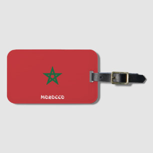 Etiqueta Para Maletas Patriótico de Bandera Nacional de Marruecos