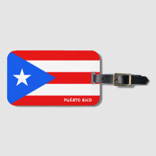 Etiqueta Para Maletas Patriótico de Bandera Nacional de Puerto Rico