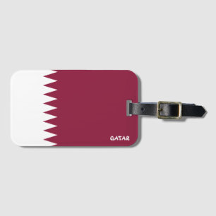 Etiqueta Para Maletas Patriótico de Bandera Nacional de Qatar