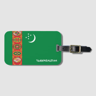 Etiqueta Para Maletas Patriótico de Bandera Nacional de Turkmenistán