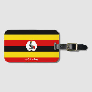 Etiqueta Para Maletas Patriótico de Bandera Nacional de Uganda