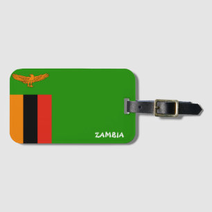 Etiqueta Para Maletas Patriótico de Bandera Nacional de Zambia