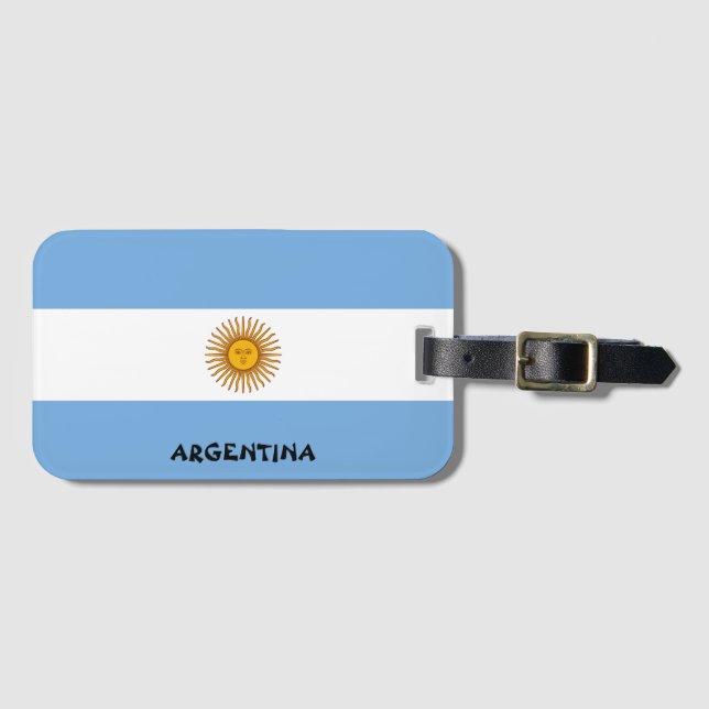 Etiqueta Para Maletas Patriótico de la Bandera Nacional de Argentina (Anverso horizontal)