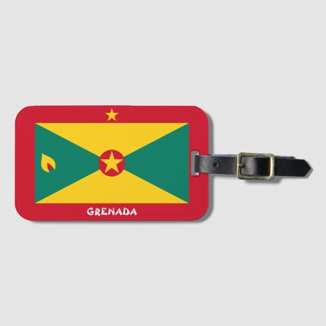 Etiqueta Para Maletas Patriótico de la Bandera Nacional de Granada (Anverso horizontal)