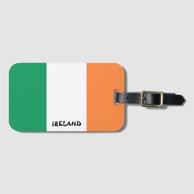 Etiqueta Para Maletas Patriótico de la Bandera Nacional de Irlanda (Anverso horizontal)