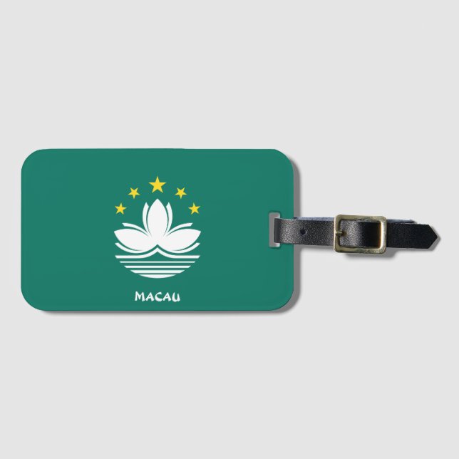 Etiqueta Para Maletas Patriótico de la Bandera Nacional de Macao (Anverso horizontal)