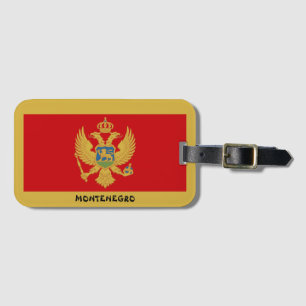 Etiqueta Para Maletas Patriótico de la Bandera Nacional de Montenegro