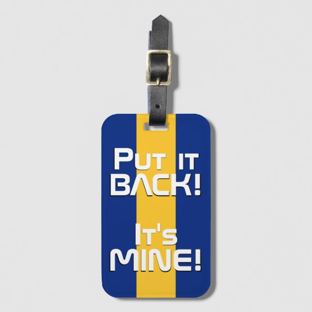 Etiqueta Para Maletas Patriótico divertido de Bandera Nacional de Barbad (Anverso vertical)