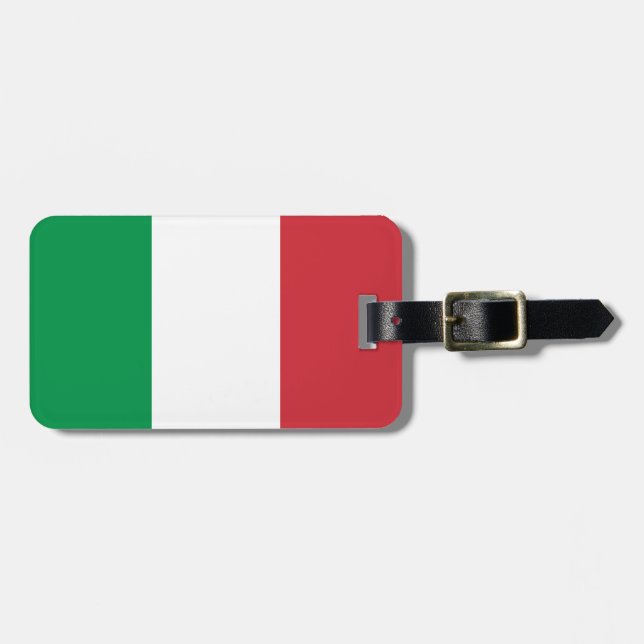 Etiqueta Para Maletas Patriótico italiano de la bandera de Italia (Frente Horizontal)