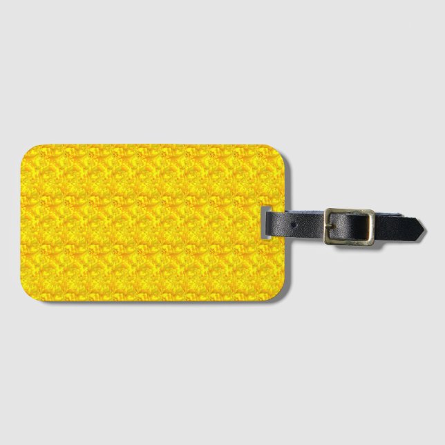 Etiqueta Para Maletas Patrón amarillo marino floral sin soldadura (Anverso horizontal)