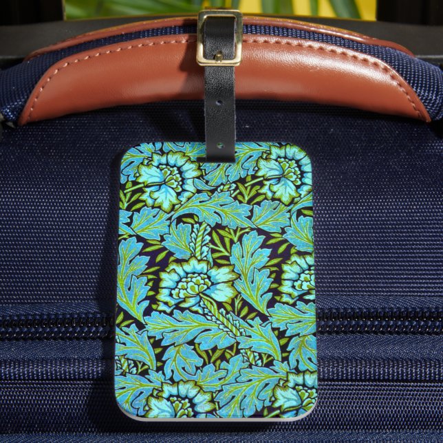 Etiqueta Para Maletas Patrón anémico de William Morris, (Anverso In situ 2)