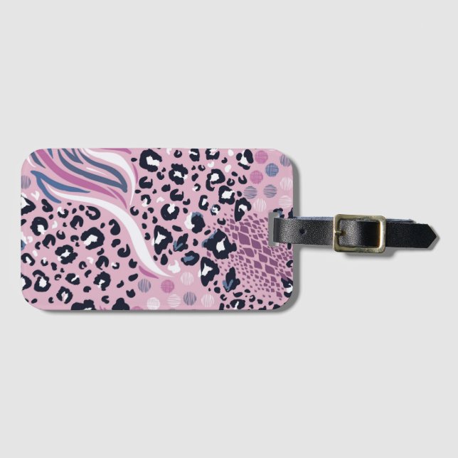 Etiqueta Para Maletas Patrón animal (Anverso horizontal)