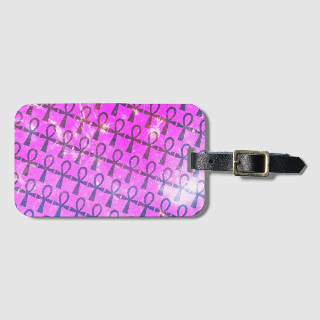 Etiqueta Para Maletas Patrón Ankh (Anverso horizontal)