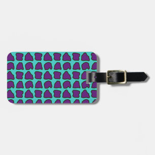 Etiqueta Para Maletas Patrón Aqua Blue Purple Giraffe Spots