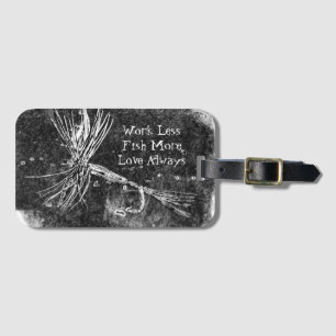 Etiqueta Para Maletas Patrón clásico de mosca seca para la pesca de truc