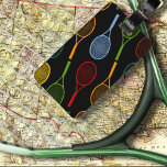 Etiqueta Para Maletas patrón colorido de raquetas de tenis<br><div class="desc">Un patrón de raquetas de tenis de diferentes colores</div>
