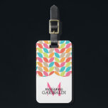 Etiqueta Para Maletas Patrón colorido moderno personalizado<br><div class="desc">Moderno,  elegante,  colorido para las mujeres niñas,  con un marco elegante. Personalízalo con tu nombre y monograma.</div>