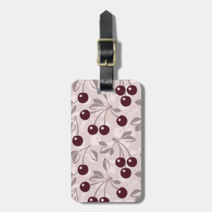 Etiqueta Para Maletas Patrón con cerezas 2