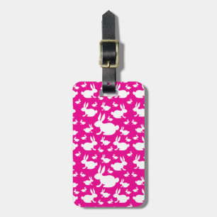 Etiqueta Para Maletas Patrón conejito rosa