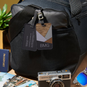 Etiqueta Para Maletas Patrón de arte de bloques de abstracto geométrico