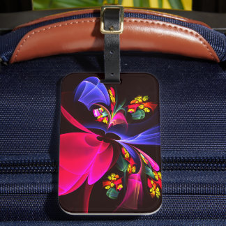 Etiqueta Para Maletas Patrón de arte de resumen floral colorido moderno