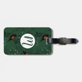 Etiqueta Para Maletas Patrón de ave negra de ala roja