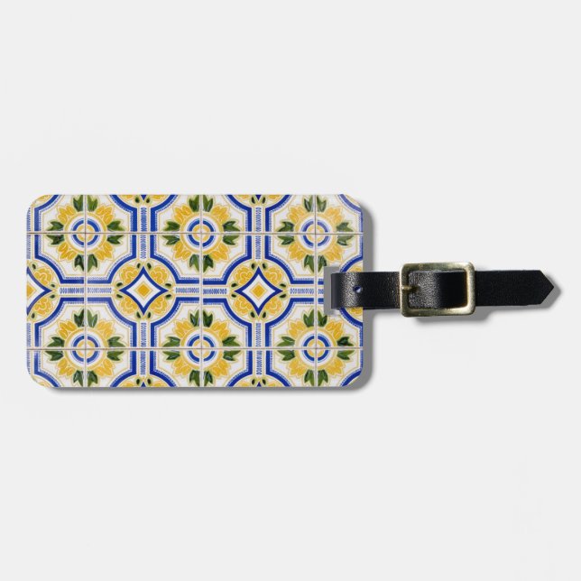 Etiqueta Para Maletas Patrón de baldosas claras, Portugal (Frente Horizontal)
