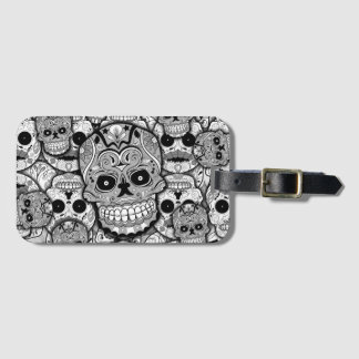 Etiqueta Para Maletas Patrón de calaveras azucareras