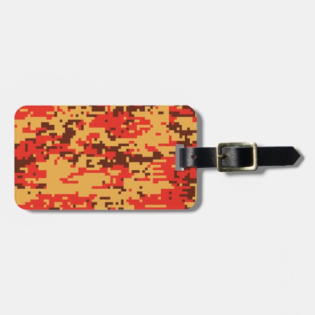 Etiqueta Para Maletas Patrón de camo digital otoño (Frente Horizontal)