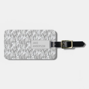 Etiqueta Para Maletas Patrón de camuflaje en gris triple