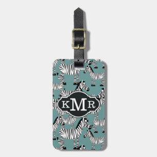 Etiqueta Para Maletas Patrón de cebra  Monograma