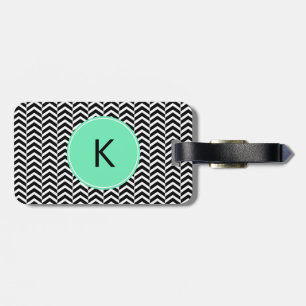 Etiqueta Para Maletas Patrón de chequeo de espuma del Mar Blanco y negro