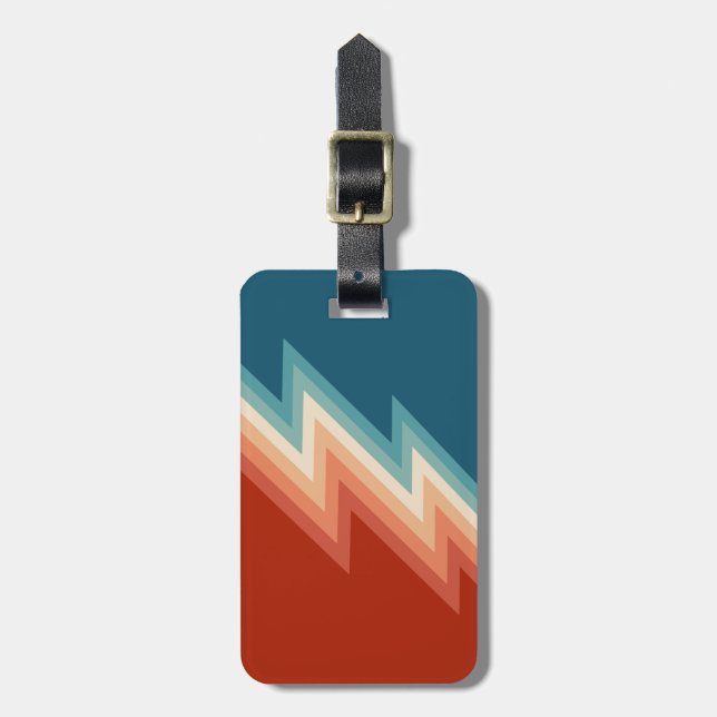 Etiqueta Para Maletas Patrón de chevron de estilo retro (Frente Vertical)