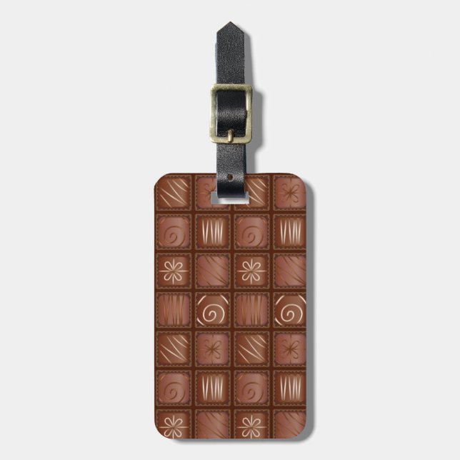 Etiqueta Para Maletas Patrón de chocolate (Frente Vertical)