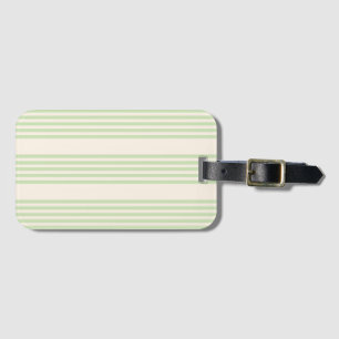 Etiqueta Para Maletas Patrón de cinco rayas verde claro y beige