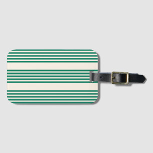 Etiqueta Para Maletas Patrón de cinco rayas verde y beige de los bosques